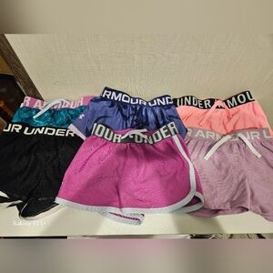 6pr Under Armour Youth Girl Shorts. Size XXS & YSM. Good Condition